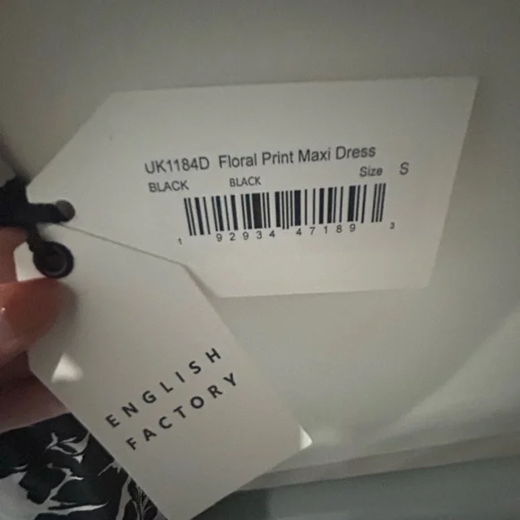 English Factory Black Floral Print Maxi Dress Small - Picture 4 of 5